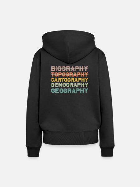 Geographie - Frauen Premium Bio Hoodie - Schwarz
