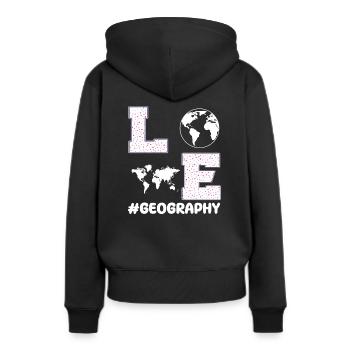 Liebe Geografie - Frauen Premium Bio Hoodie - Schwarz - Hinten - Julia (174cm)