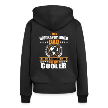 Lustiger Geografie Liebhaber Papa - Frauen Premium Bio Hoodie - Schwarz - Hinten - Julia (174cm)