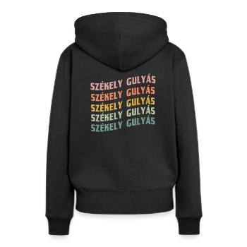 Szekely Gulyas - Sweat à capuche Premium bio Femme - noir - Dos - Julia (174cm)