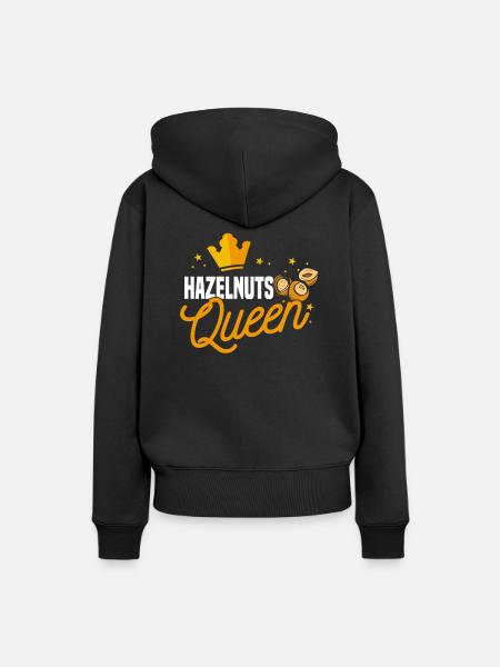 Haselnuss Königin - Frauen Premium Bio Hoodie - Schwarz