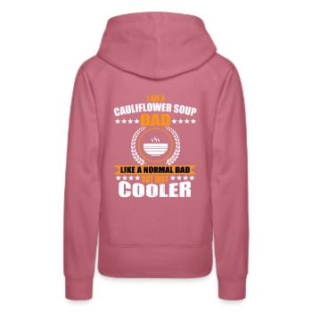 soupe de chou-fleur papa - Sweat à capuche Premium bio Femme - mauve - Dos - Isabella (175cm)