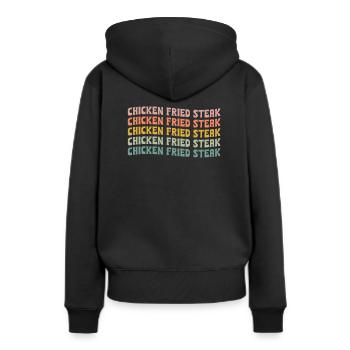 Steak de poulet frit - Sweat à capuche Premium bio Femme - noir - Dos - Julia (174cm)