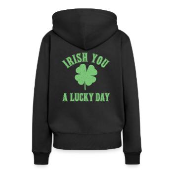 Irlandais Vous Un Jour De Chance - Sweat à capuche Premium bio Femme - noir - Dos - Julia (174cm)