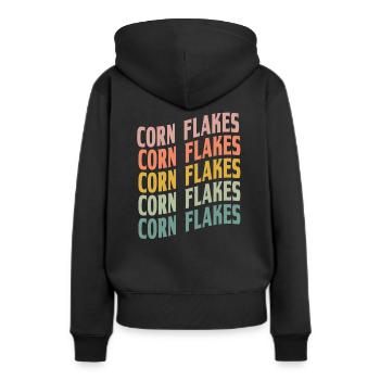 Flocons de maïs - Sweat à capuche Premium bio Femme - noir - Dos - Julia (174cm)