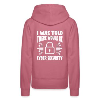 Cyber Best PrCyber T-shirt de sécurité - Sweat à capuche Premium bio Femme - mauve - Dos - Isabella (175cm)