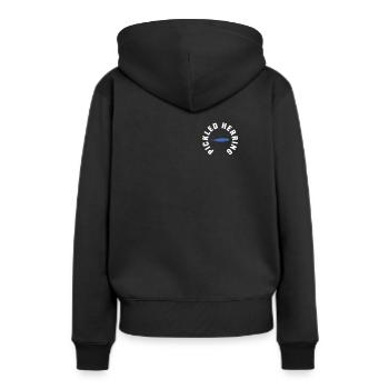 Hareng mariné - Sweat à capuche Premium bio Femme - noir - Dos - Julia (174cm)