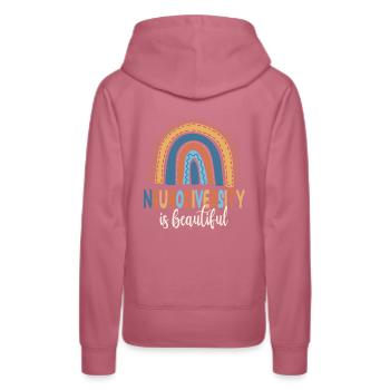 Autismus Neurodiversität - Frauen Premium Bio Hoodie - Malve - Hinten - Isabella (175cm)