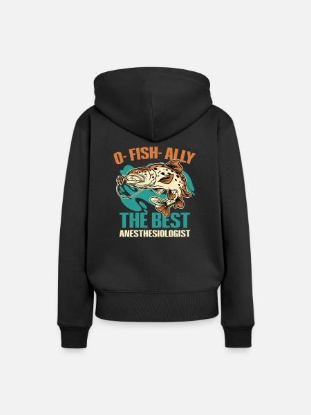 Angler Anästhesist - Frauen Premium Bio Hoodie - Schwarz
