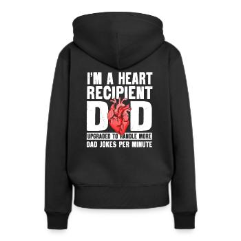 HeartHeart Récepteur Papa - Sweat à capuche Premium bio Femme - noir - Dos - Julia (174cm)
