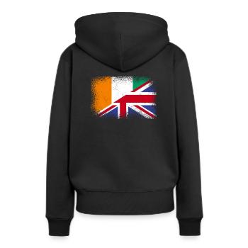Elfenbeinküste Gross Britannien - Frauen Premium Bio Hoodie - Schwarz - Hinten - Julia (174cm)