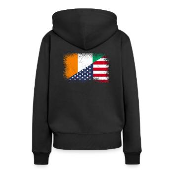 Elfenbeinküste USA - Frauen Premium Bio Hoodie - Schwarz - Hinten - Julia (174cm)