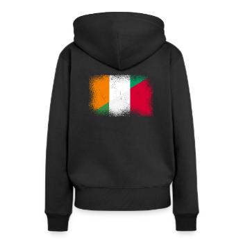 Elfenbeinküste Italien - Frauen Premium Bio Hoodie - Schwarz - Hinten - Julia (174cm)