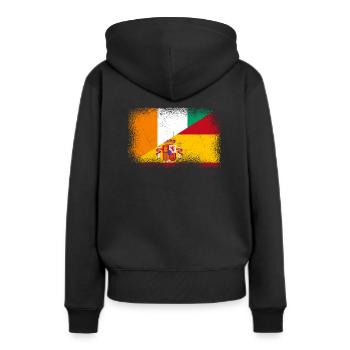 Elfenbeinküste Spanien Fahne - Frauen Premium Bio Hoodie - Schwarz - Hinten - Julia (174cm)
