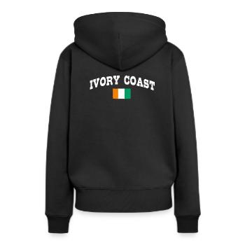 Côte d’Ivoire - Sweat à capuche Premium bio Femme - noir - Dos - Julia (174cm)