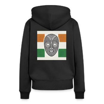 Côte d’Ivoire, Afrique de l’Ouest, Eléphant, Ivoirien - Sweat à capuche Premium bio Femme - noir - Dos - Julia (174cm)