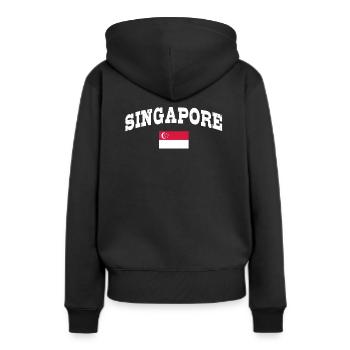 Singapour - Sweat à capuche Premium bio Femme - noir - Dos - Julia (174cm)