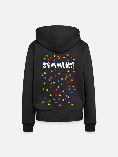 Stimmung Konfetti Fasching Karneval Silvester bunt - Frauen Premium Bio Hoodie - Schwarz