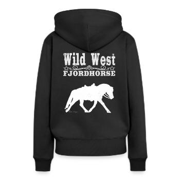 Wild West Fjordhorse Cheval occidental, Norvégien foncé - Sweat à capuche Premium bio Femme - noir - Dos - Julia (174cm)