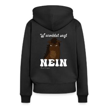 Warmblut sagt Nein Irre lustiges störrisches Pferd - Frauen Premium Bio Hoodie - Schwarz - Hinten - Julia (174cm)