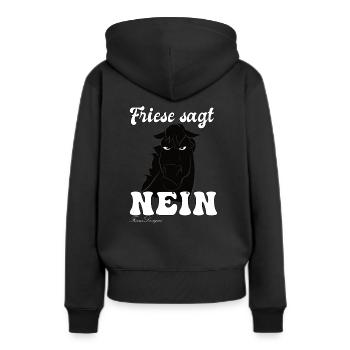 Friese sagt Nein cooles Pferde - Frauen Premium Bio Hoodie - Schwarz - Hinten - Julia (174cm)