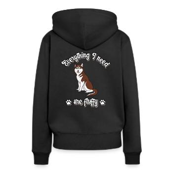 Everything I need are fluffy süßes Hunde red - Frauen Premium Bio Hoodie - Schwarz - Hinten - Julia (174cm)