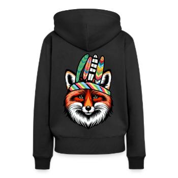 Schamanen Fuchs Füchse spirituell - Frauen Premium Bio Hoodie - Schwarz - Hinten - Julia (174cm)