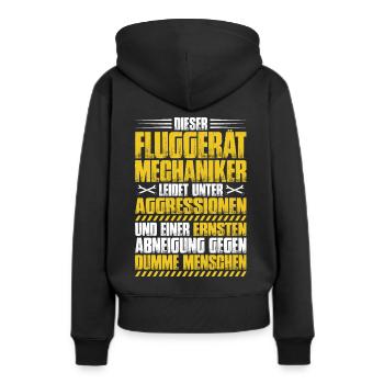 Fluggerätmechaniker Flugzeugmechaniker - Frauen Premium Bio Hoodie - Schwarz - Hinten - Julia (174cm)