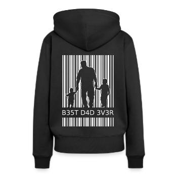 zweifacher Papa Geschenk - Frauen Premium Bio Hoodie - Schwarz - Hinten - Julia (174cm)