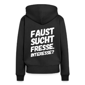 Provokation Lustige Sprüche Fresse - Frauen Premium Bio Hoodie - Schwarz - Hinten - Julia (174cm)