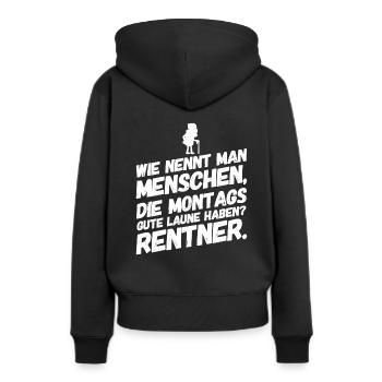Rentner Lustige Sprüche Provokation - Frauen Premium Bio Hoodie - Schwarz - Hinten - Julia (174cm)
