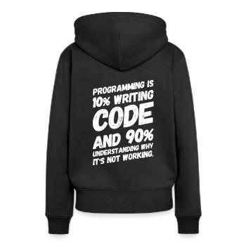 Nerd Nerdy Geek Programmeur des énonciations drôles - Sweat à capuche Premium bio Femme - noir - Dos - Julia (174cm)