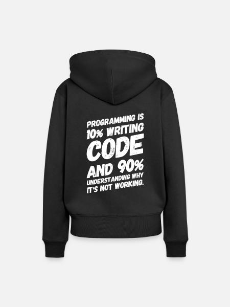 Nerd Nerdy Geek Lustige Sprüche Programmierer - Dame Premium hoodie, økologisk bomuld - sort