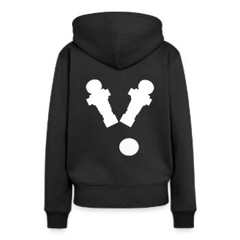 Tischkicker Kicker Tischfussball Kickern - Frauen Premium Bio Hoodie - Schwarz - Hinten - Julia (174cm)