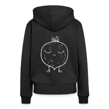 oignon - Sweat à capuche Premium bio Femme - noir - Dos - Julia (174cm)
