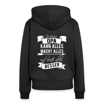 Opa Großvater Großpapa Senior Geschenk Geburtstag - Frauen Premium Bio Hoodie - Schwarz - Hinten - Julia (174cm)