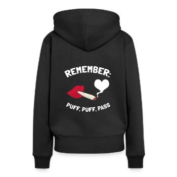 Fumer de l’herbe de cannabis 420 - Sweat à capuche Premium bio Femme - noir - Dos - Julia (174cm)