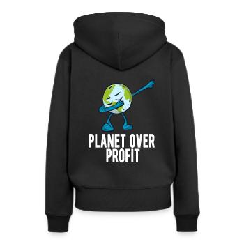 Protection du climat - Sweat à capuche Premium bio Femme - noir - Dos - Julia (174cm)