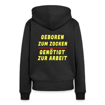 gaming gaming gaming gaming gaming gaming - Sweat à capuche Premium bio Femme - noir - Dos - Julia (174cm)