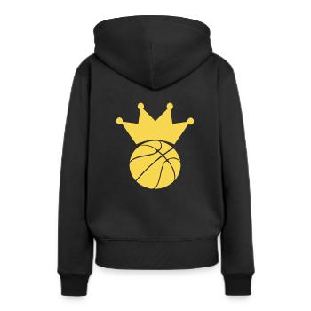 Basketball Koenig Krone - Frauen Premium Bio Hoodie - Schwarz - Hinten - Julia (174cm)