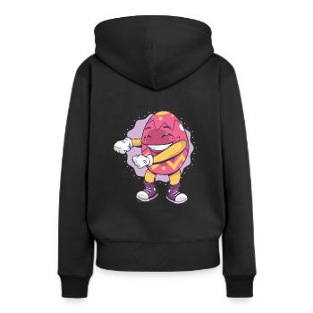 Osterei - Frauen Premium Bio Hoodie - Schwarz - Hinten - Julia (174cm)