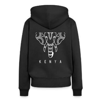 Kenya - Sweat à capuche Premium bio Femme - noir - Dos - Julia (174cm)