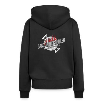Barbecue Ganzjahresgriller - Frauen Premium Bio Hoodie - Schwarz - Hinten - Julia (174cm)
