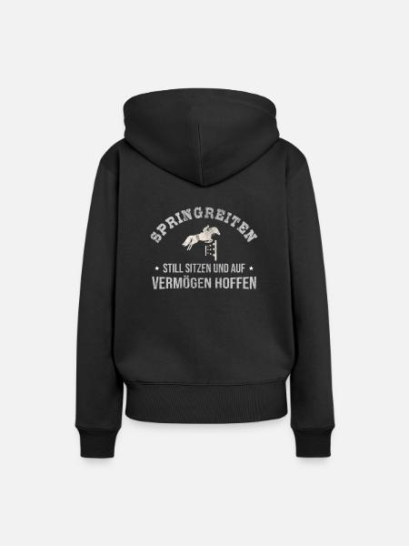 Springreiten - Frauen Premium Bio Hoodie - Schwarz