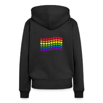 Drapeau arc-en-ciel LGBT - Sweat à capuche Premium bio Femme - noir - Dos - Julia (174cm)