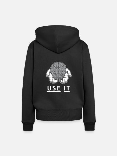 Use it - Frauen Premium Bio Hoodie - Schwarz
