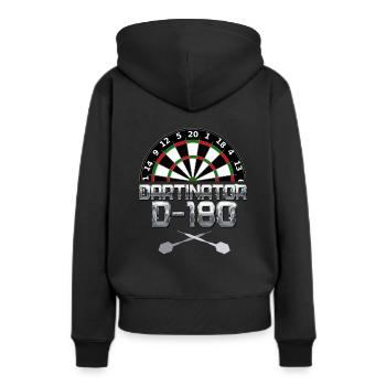 Darts Dartinator D-180 One hundred Eighty Sport - Frauen Premium Bio Hoodie - Schwarz - Hinten - Julia (174cm)