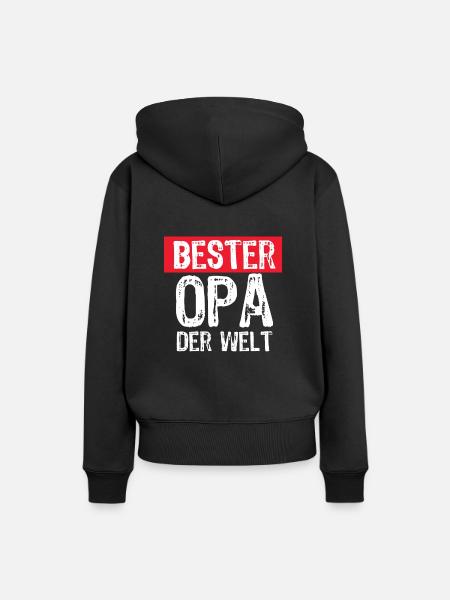 Bester Opa Der Welt - Frauen Premium Bio Hoodie - Schwarz