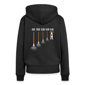Râteau de jardinage jardinier après le travail bière drôle - Sweat à capuche Premium bio Femme - noir - Dos - Julia (174cm)