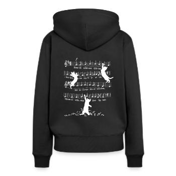 Insolente chat chat Beethoven 9.Symphonie Notes - Sweat à capuche Premium bio Femme - noir - Dos - Julia (174cm)